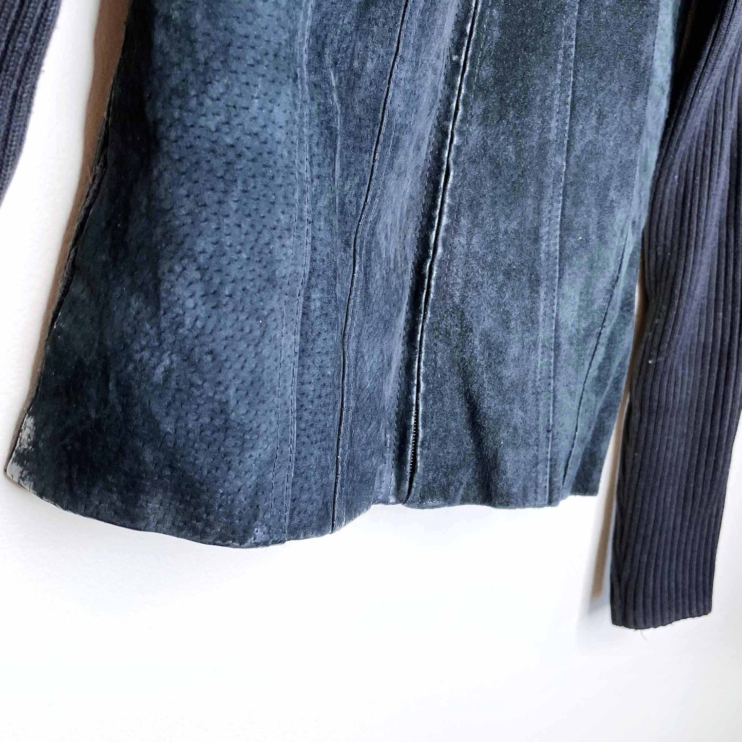 escapade suede front cardigan sweater jacket - size xs