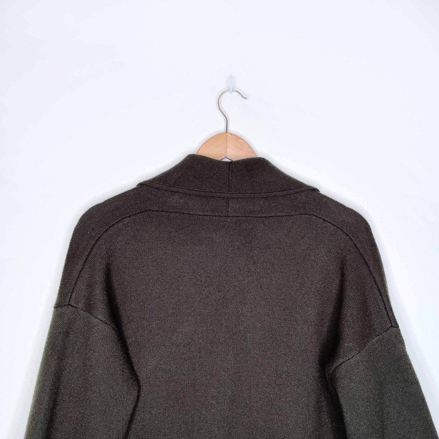 wool-cashmere knit sweater jacket with gathered cuff - size sm/med