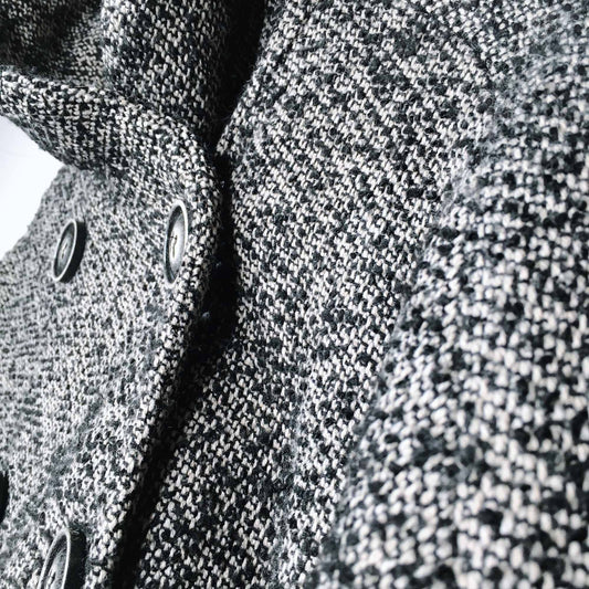 Oversized double breasted boucle jacket - size SM/M