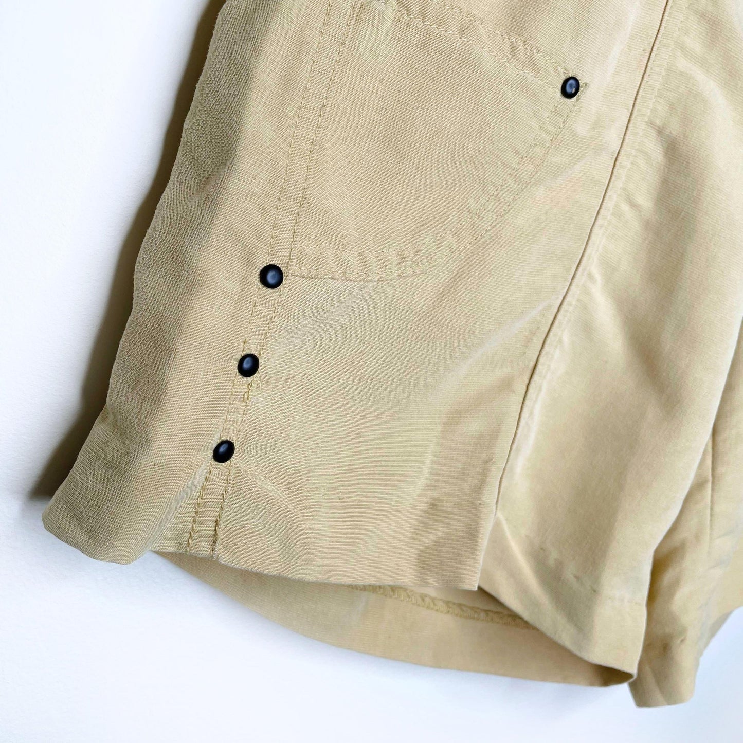 vintage 90's jamie sadock high rise linen-blend shorts - size 6