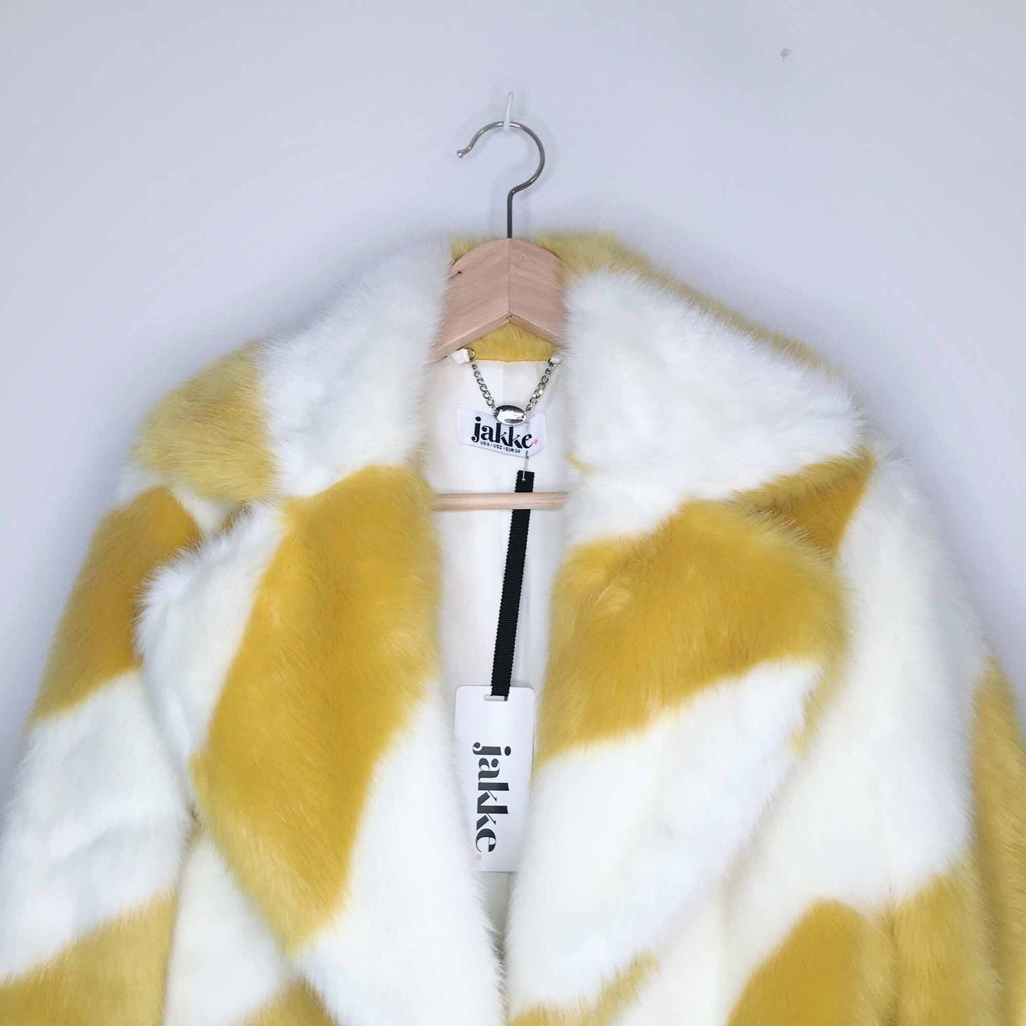 NWT Jakke faux fur candy stripe jacket - size 2