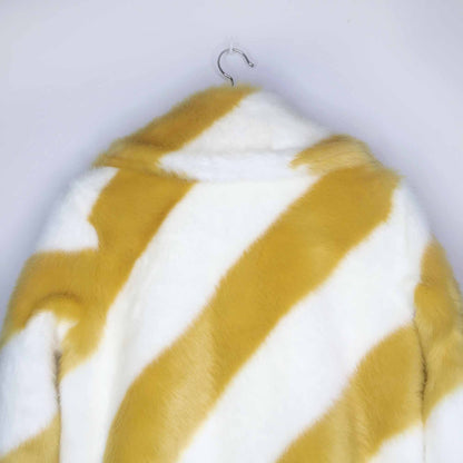 NWT Jakke faux fur candy stripe jacket - size 2