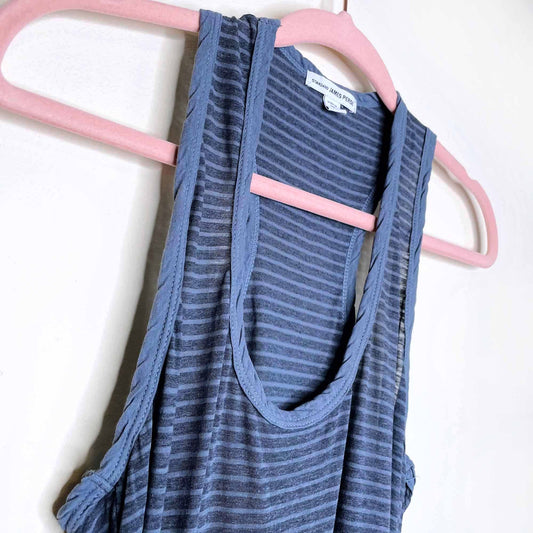james perse striped ruched maxi tank dress - size 2 (med)