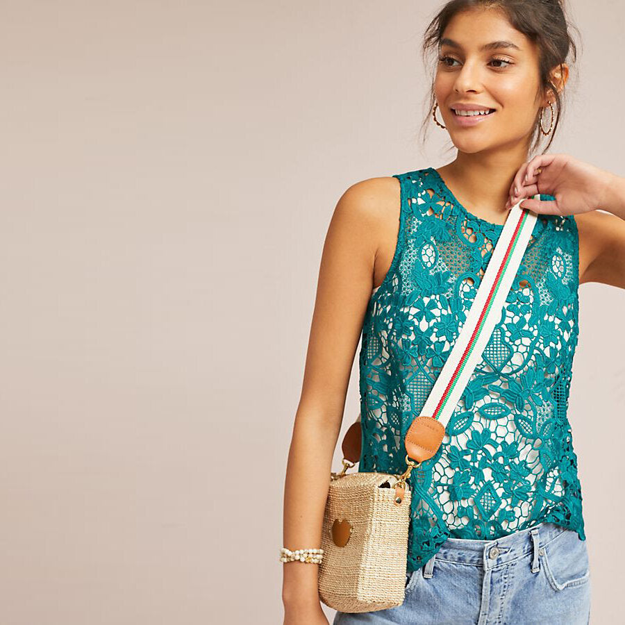 NWT James Coviello Martigues Lace Shell - size Small