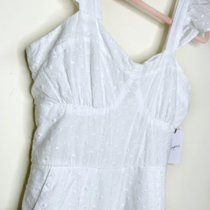 nwt japna white eyelet ruffle sleeve jumpsuit - size small