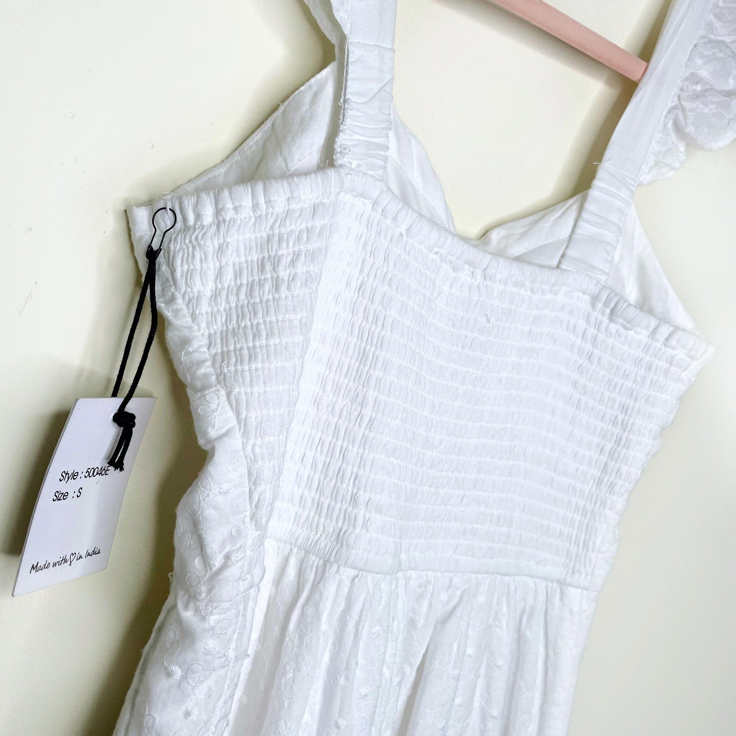 nwt japna white eyelet ruffle sleeve jumpsuit - size small