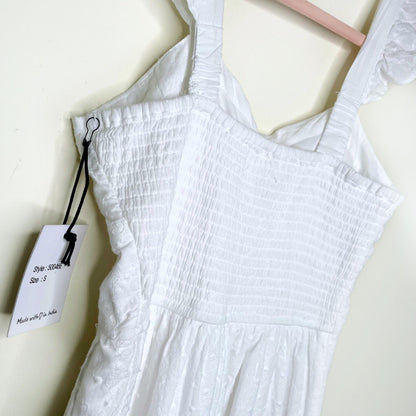 nwt japna white eyelet ruffle sleeve jumpsuit - size small