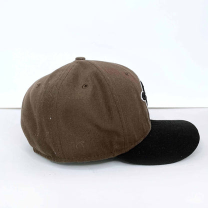 jays new era brown black colourway fullback hat - size 7 1/8