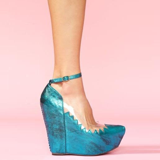 Jeffrey Campbell Audrey metallic platform wedge - size 8