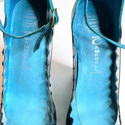 Jeffrey Campbell Audrey metallic platform wedge - size 8