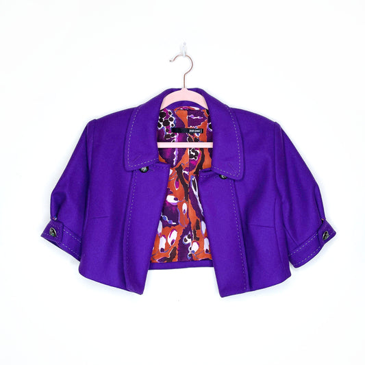 vintage jean paul gaultier cropped wool bolero blazer jacket - size 4