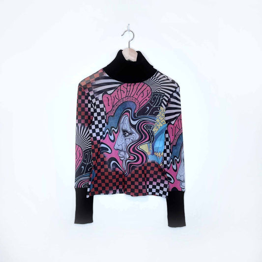 vintage rare jean paul gaultier freiheit 11 'otis bush and his chicago blues band' turtleneck - size 6