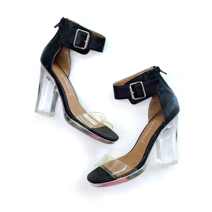 jeffrey campbell soiree lucite block heels - size 7