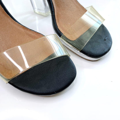 jeffrey campbell soiree lucite block heels - size 7