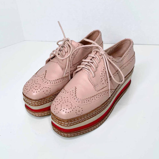 jeffrey campbell striped platform brogue oxford - size 36