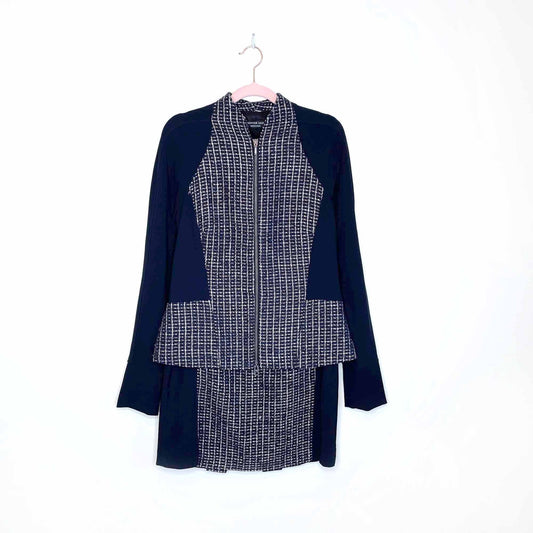 joeffer coac tweed jacket and skirt suit set - size 8
