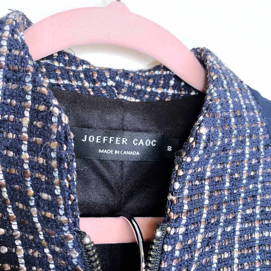joeffer coac tweed jacket and skirt suit set - size 8