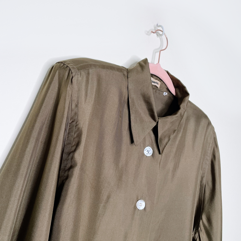 vintage jil sander silk button down french cuff shirt - size 42