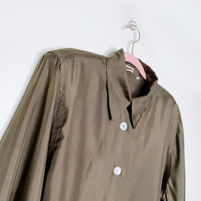 vintage jil sander silk button down french cuff shirt - size 42