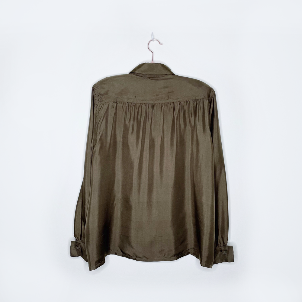 vintage jil sander silk button down french cuff shirt - size 42