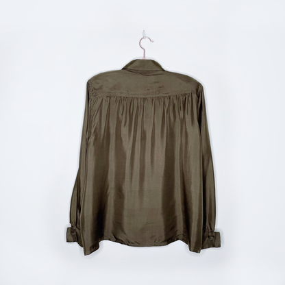 vintage jil sander silk button down french cuff shirt - size 42