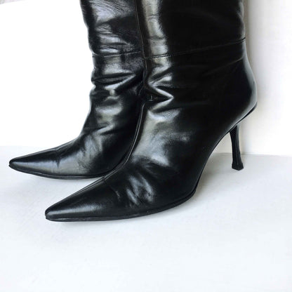 Jimmy Choo pointed toe tall leather boots - size 40