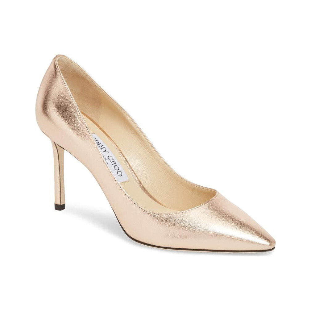 JIMMY CHOO Romy Metallic Pump In Tea Rose - size 41