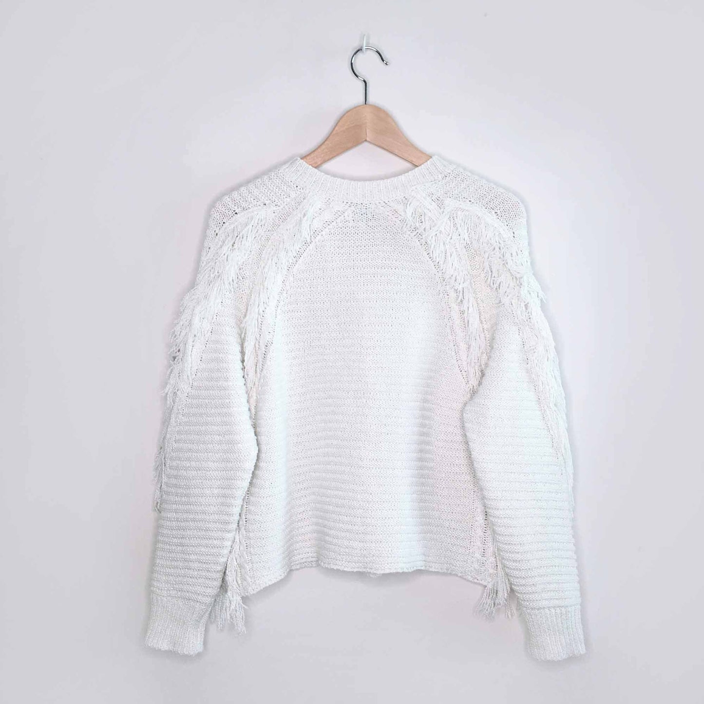 John + Jenn Petra fringe cable knit sweater - size Small