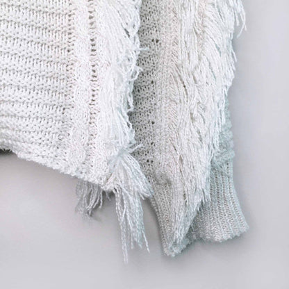 John + Jenn Petra fringe cable knit sweater - size Small