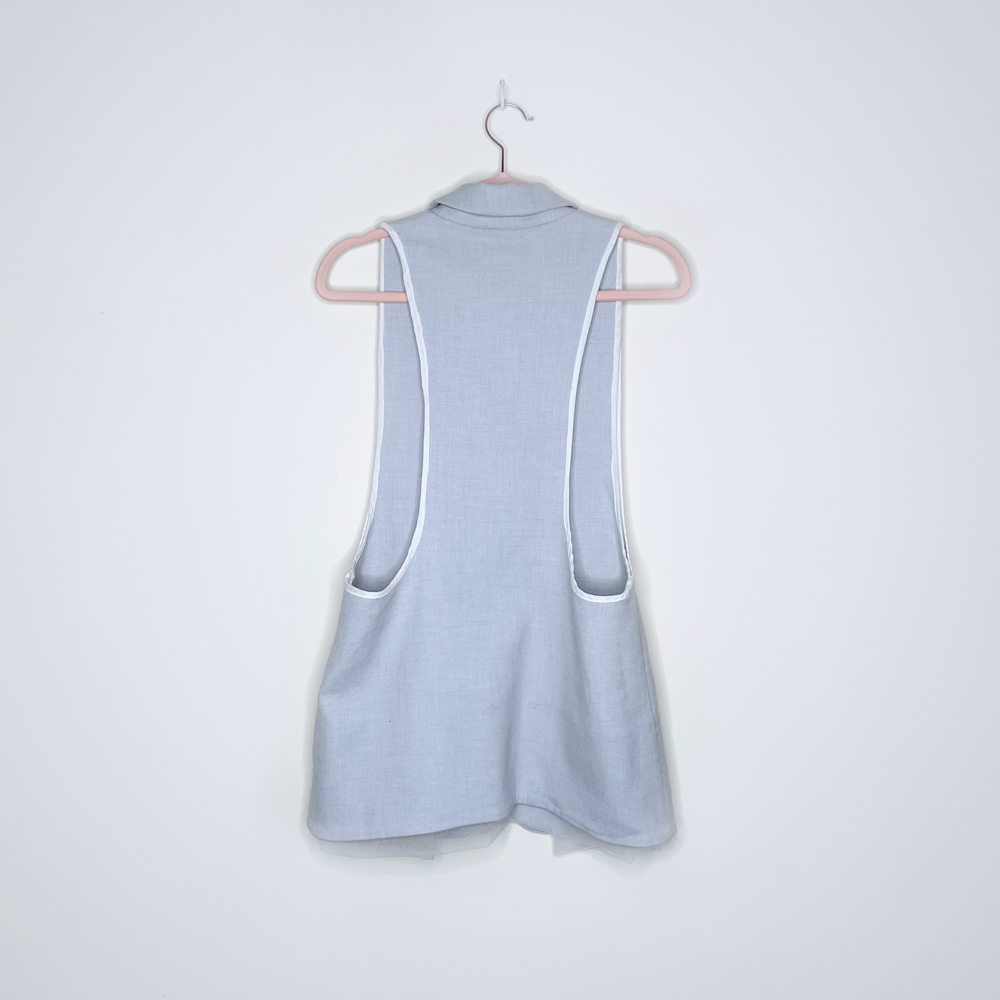 jnby grey wool vest with chiffon trim - size medium
