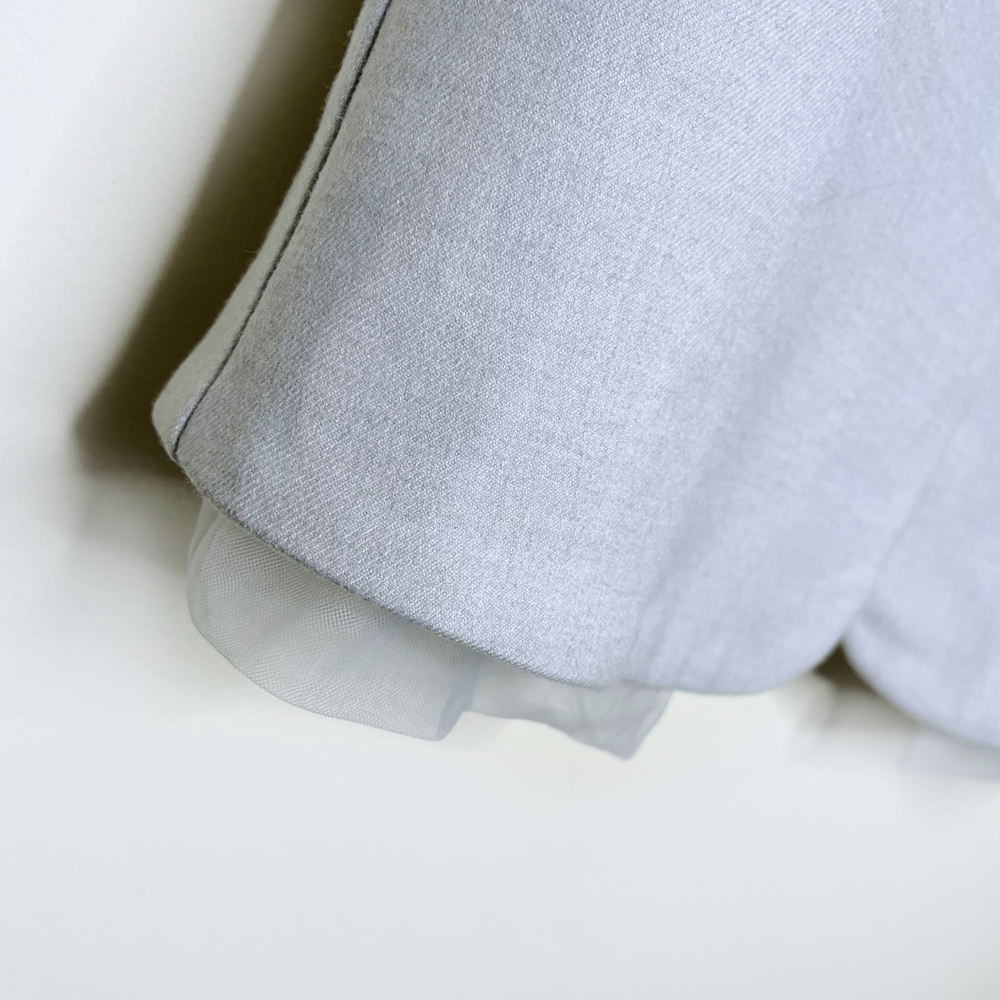 jnby grey wool vest with chiffon trim - size medium