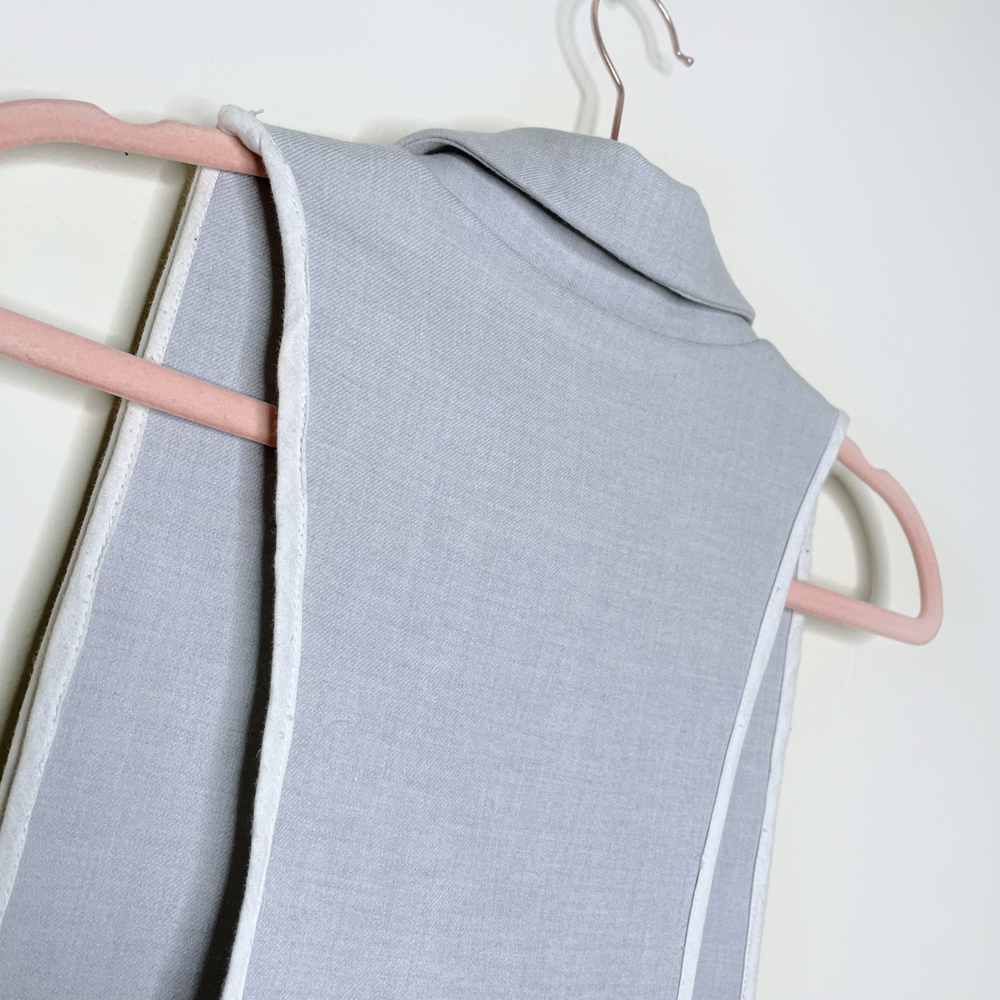 jnby grey wool vest with chiffon trim - size medium