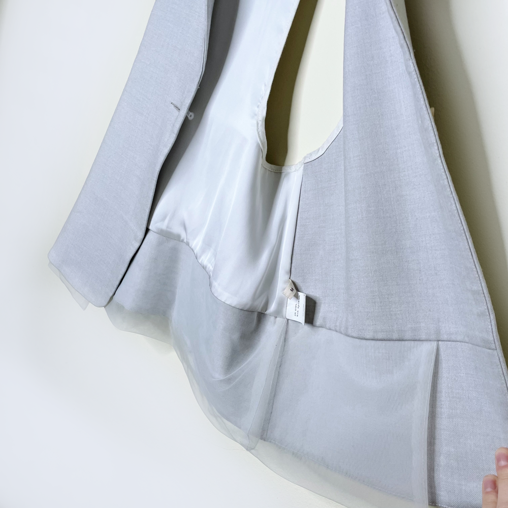 jnby grey wool vest with chiffon trim - size medium
