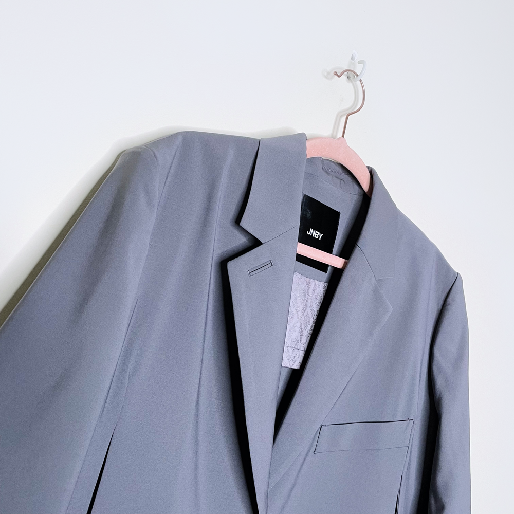 jnby 2023 grey loose fit half sleeve pockets blazer - size xs