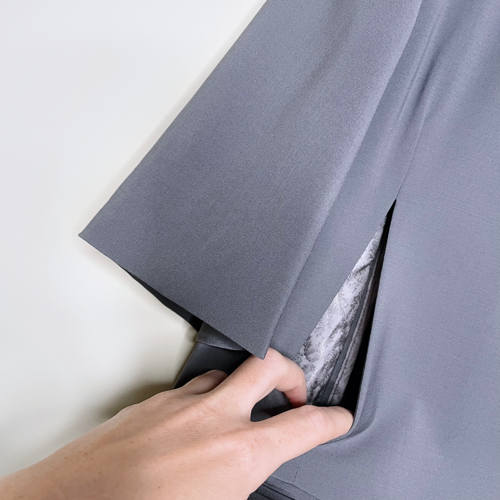 jnby 2023 grey loose fit half sleeve pockets blazer - size xs