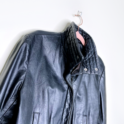 vintage jonathan christopher black leather moto jacket - size small