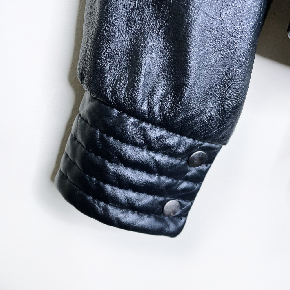 vintage jonathan christopher black leather moto jacket - size small