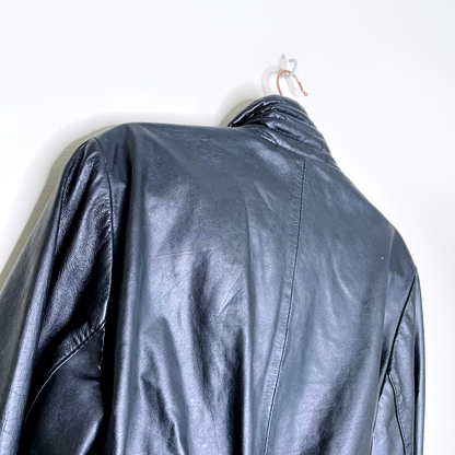vintage jonathan christopher black leather moto jacket - size small