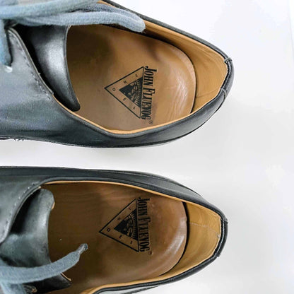 john fluevog blue lace up leather derby shoes - size 12