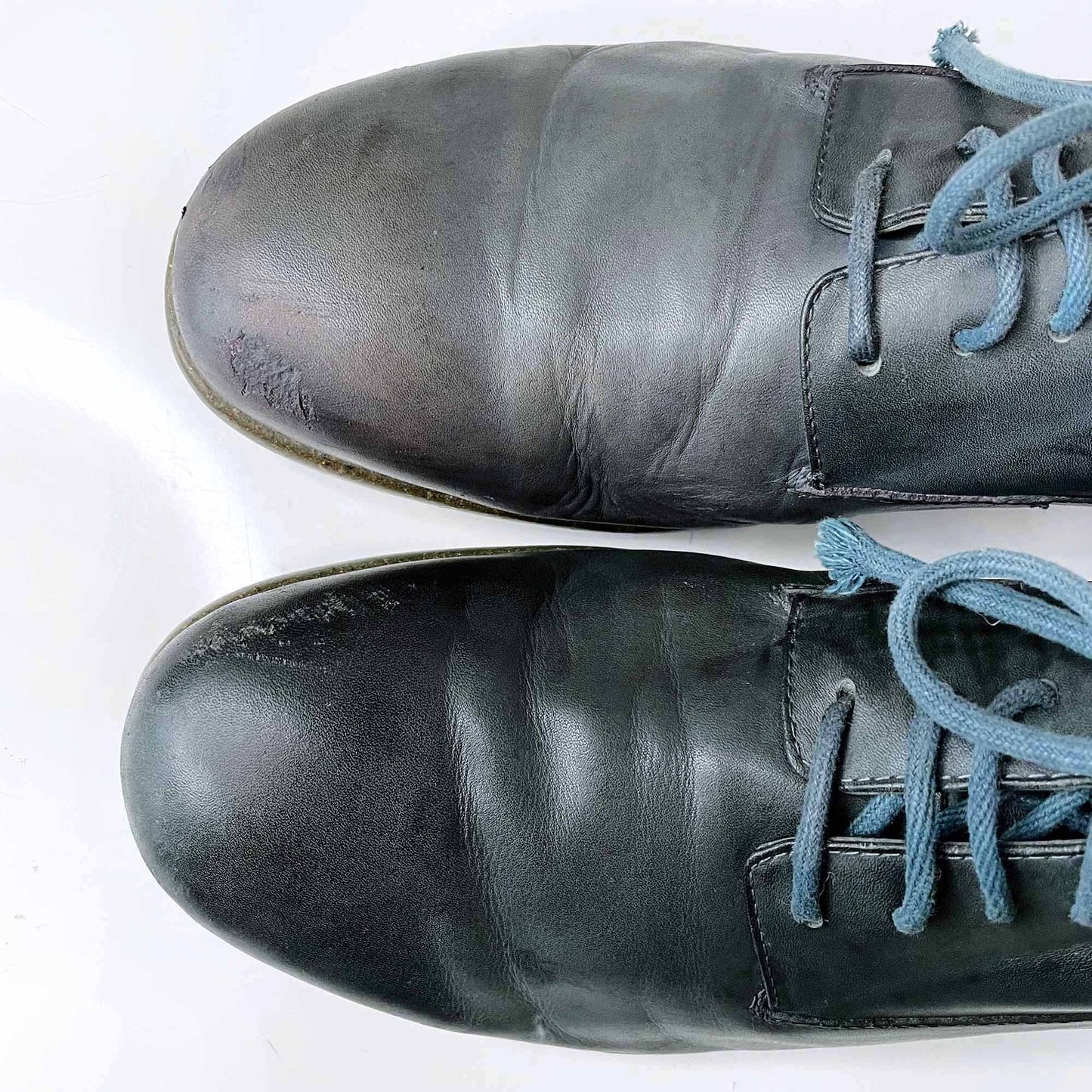 john fluevog blue lace up leather derby shoes - size 12