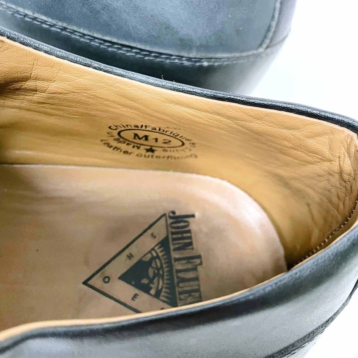 john fluevog blue lace up leather derby shoes - size 12