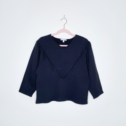 joie terry cotton marisa ruched shoulder sweatshirt - size small