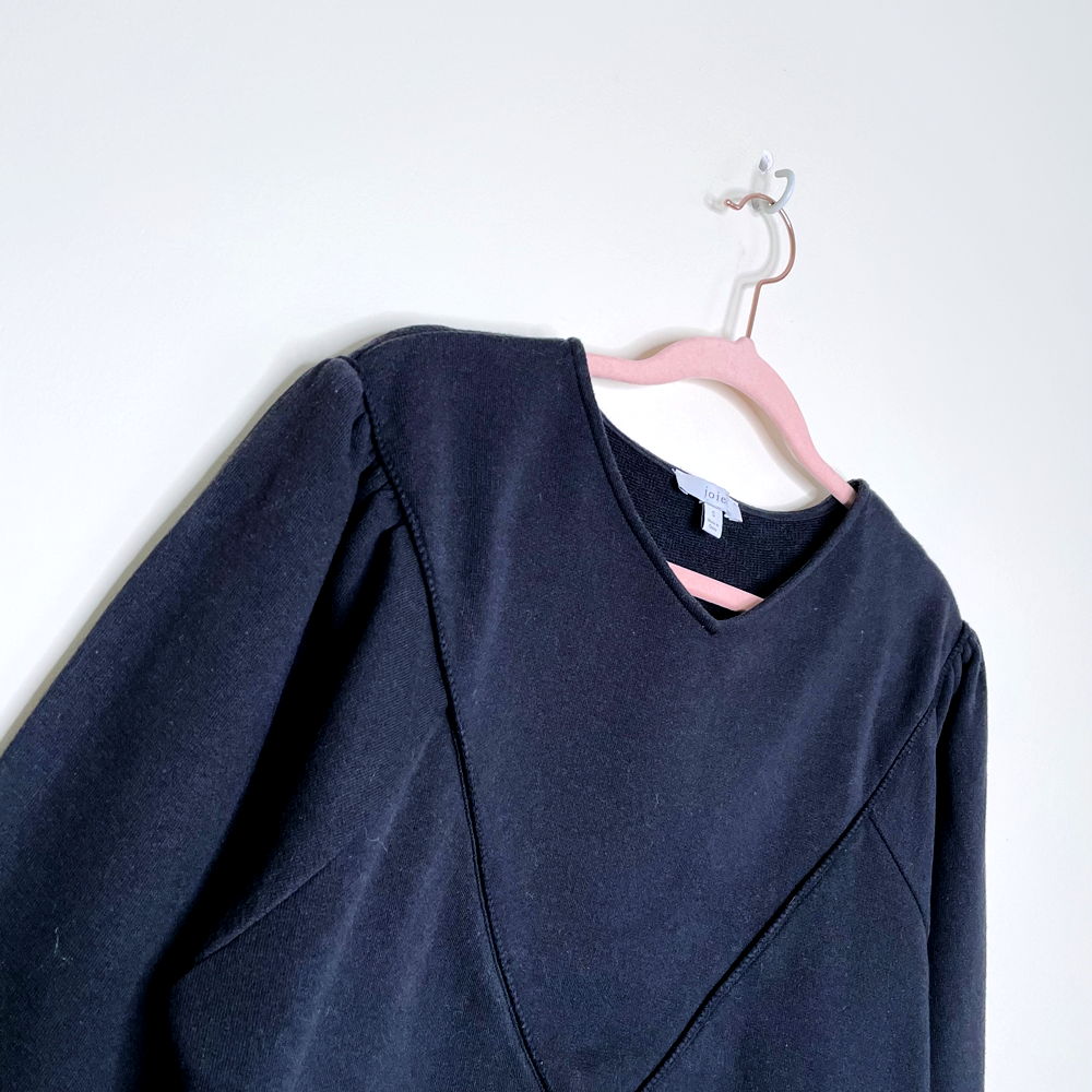 joie terry cotton marisa ruched shoulder sweatshirt - size small