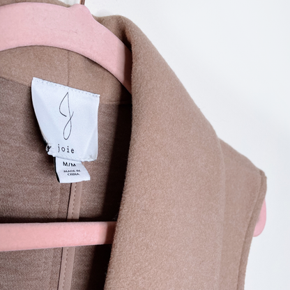 joie longline tan open long vest - size medium
