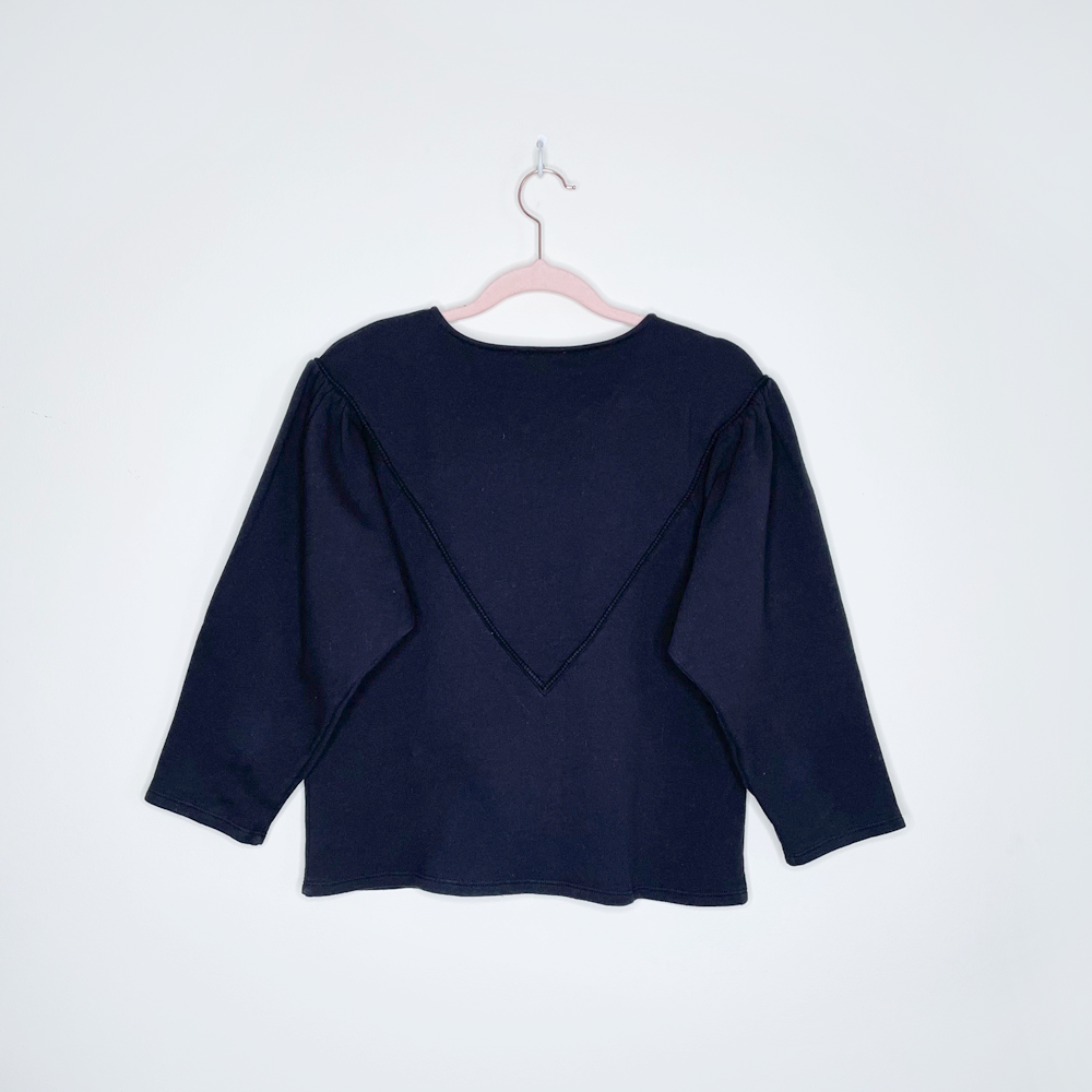 joie terry cotton marisa ruched shoulder sweatshirt - size small