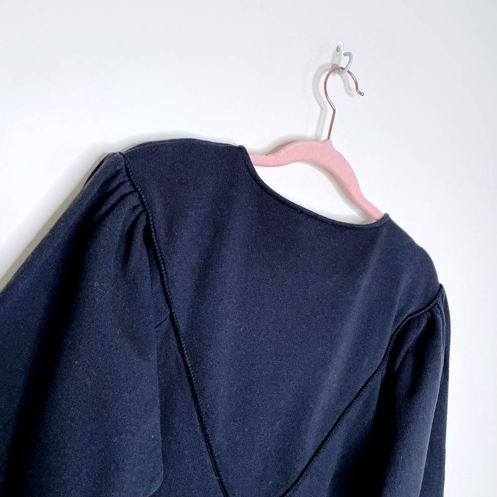 joie terry cotton marisa ruched shoulder sweatshirt - size small