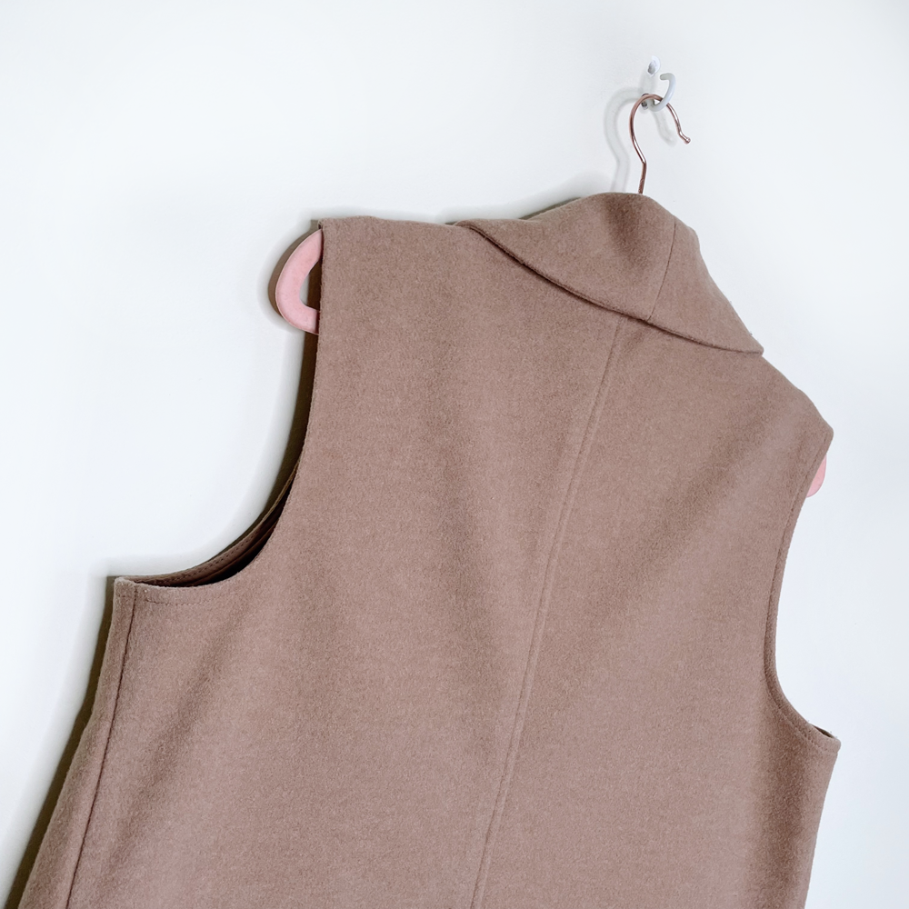 joie longline tan open long vest - size medium