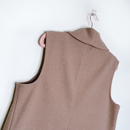 joie longline tan open long vest - size medium