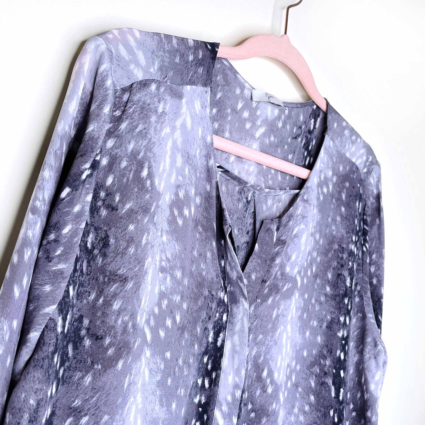 joie moemi grey fawn silk blouse - size medium