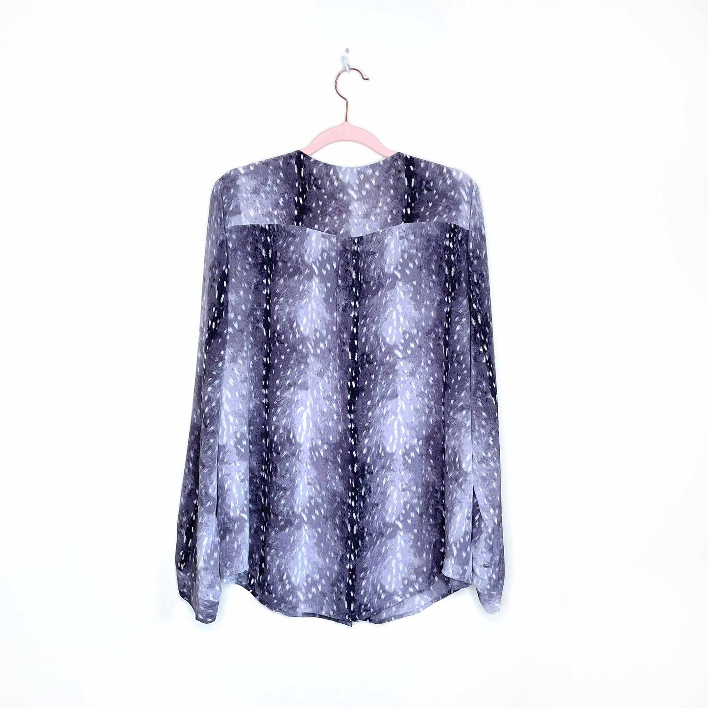 joie moemi grey fawn silk blouse - size medium
